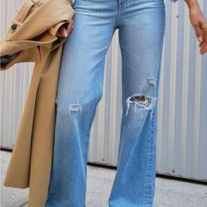 AYR Light Blue Flare Wide Leg Jeans